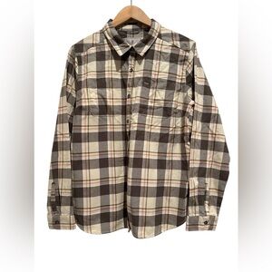 Royal Robbins Men’s L Plaid Long Sleeve Button Down Flannel Brown 100% Cotton